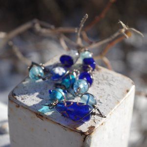 Beautiful Murano Glass Beads From Italy Ankle Bracelet Sterling silver